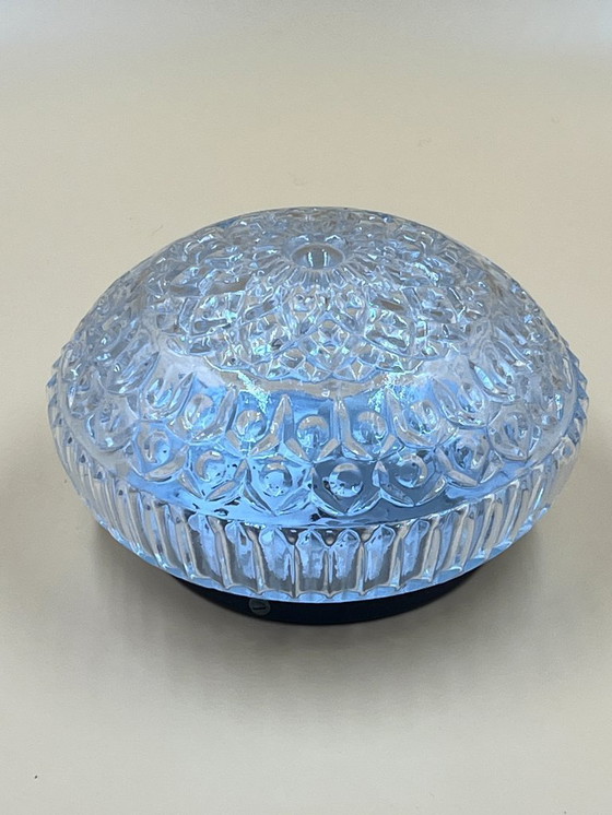 Image 1 of Vintage ceiling light in molded glass with relief
