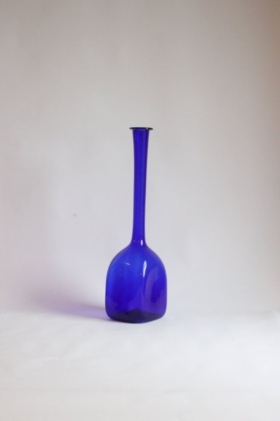 Image 1 of Vaso in vetro di Empoli blu cobalto, 50 cm