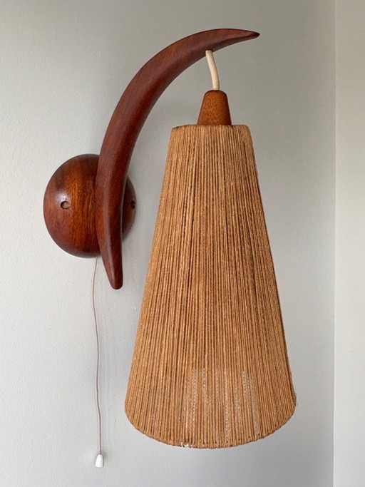 Vintage 60s wandlamp van E.R. Nele voor Temde Leuchten