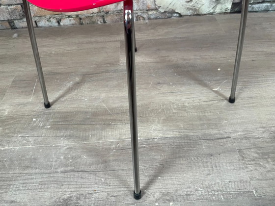 Fritz Hansen Vlinder, Pink | Arne Jacobsen, Dining chairs, Plastic, Chrome, Red, Mid Century Modern (photo 12 of 15)