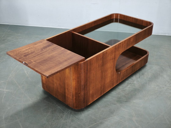 Carrello bar modernista italiano in legno e vetro fumé degli anni '70 – Carrelli bar, Wood (photo 10 of 12)