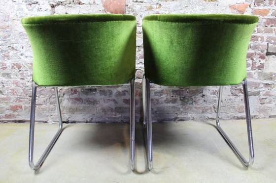 Image 1 of Fauteuils lounge style années 50. Lot de deux. Velours vert.