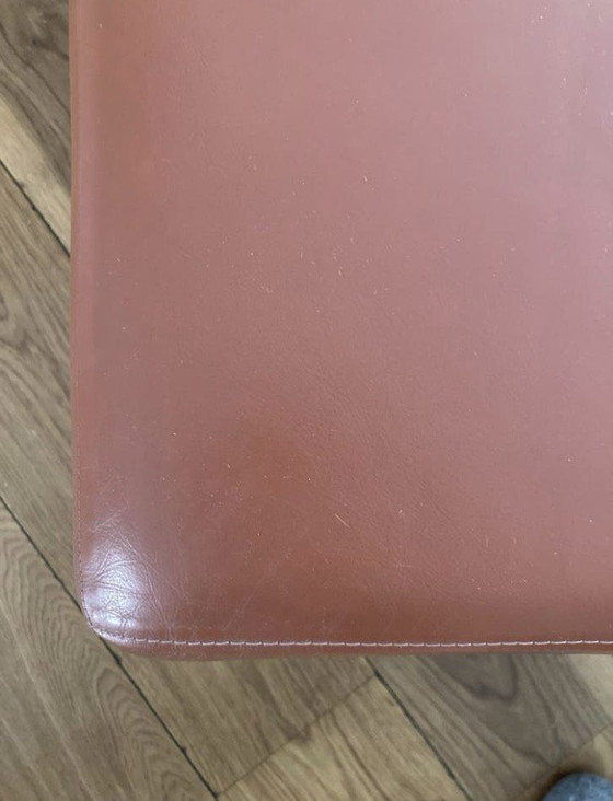 Large leather footstool or pouf 104x104x43cm – Footstools & poufs, Metal (photo 7 of 9)