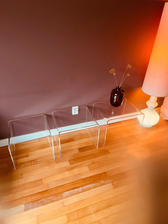 Image 1 of Set of Plexiglass Side Tables