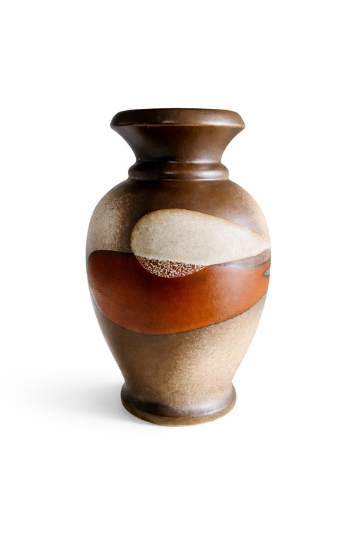 Skulpturale Vintage-Keramikvase - Erdtöne | Mid Century & Wabi-Sabi