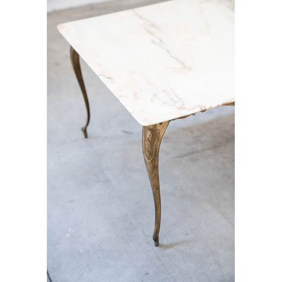 Image 1 of Vintage coffee table with brass frame and onyx top, 1960-1970