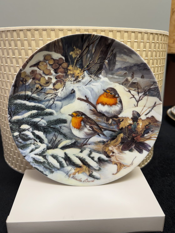 Image 1 of 🐦 „Vögel im Winter“ | Handbemalte Porzellanteller für Sammler | Hutschenreuther | Limitierte Auflage | Neuwertiger Zustand