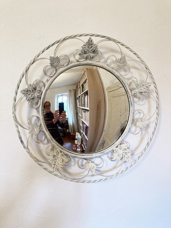 Image 1 of Espejo convexo de hierro forjado, Inglaterra, década de 1950