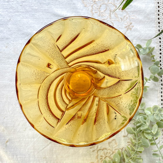 Vintage amberkleurige glazen vaas – Vazen, Glass (photo 6 of 9)