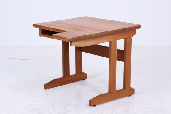 Image 1 of Vintage teak desk 60s | Mid - Century work desk school desk free table retro wood design #04-66