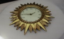 Karlsson Sun Uhr vergoldet 22k Gold schwere Wanduhr aus dem späten 20. Jahrhundert funktioniert gut.
