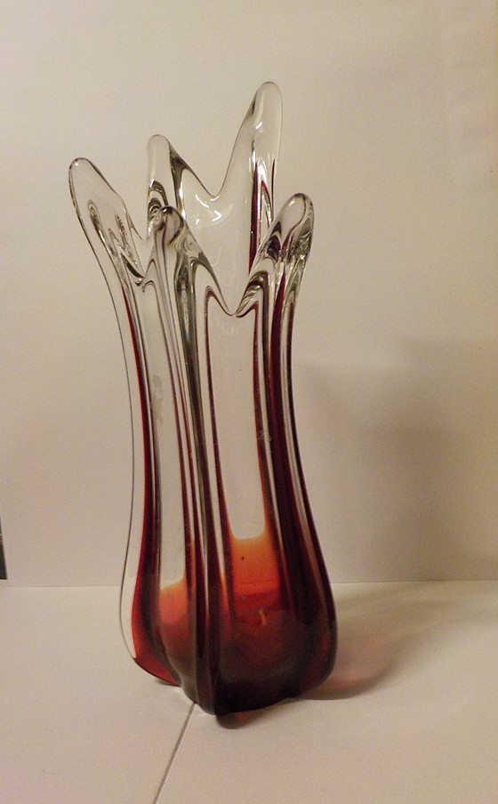 Image 1 of vintage glazen vaas jaren 60