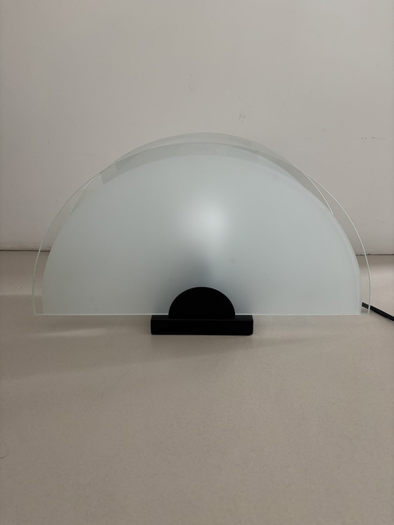 Image 1 of Tischlampe aus Glas im Stil des Art déco Revival der 1980er Jahre