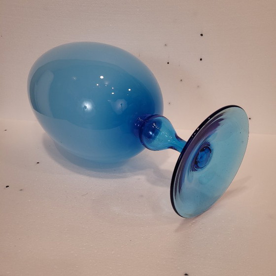 Image 1 of Gobelet/vase en cristal bleu opale, années 1970 – Italie