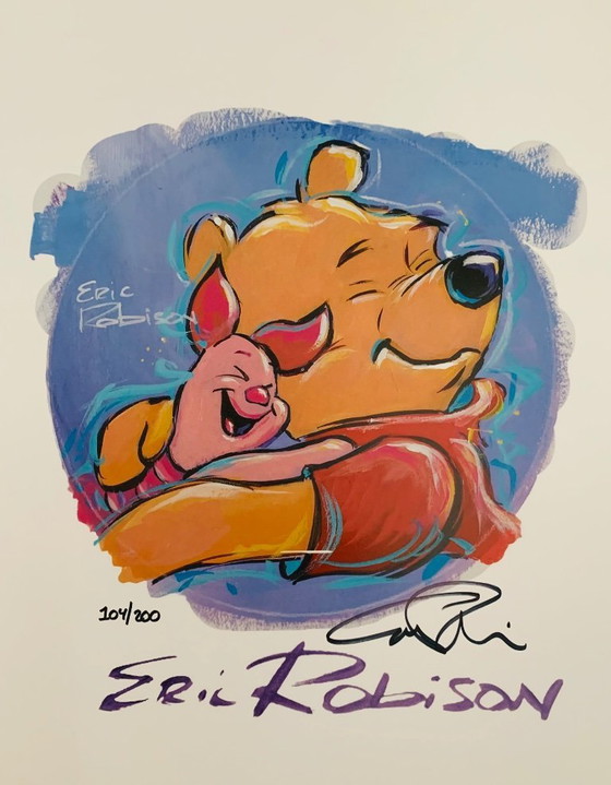 Image 1 of Handsigniert und nummeriert von Eric Robison: "Pooh and Piglet". Limitiert auf eine Auflage von 200 Stück, hier Nr. 104/200.