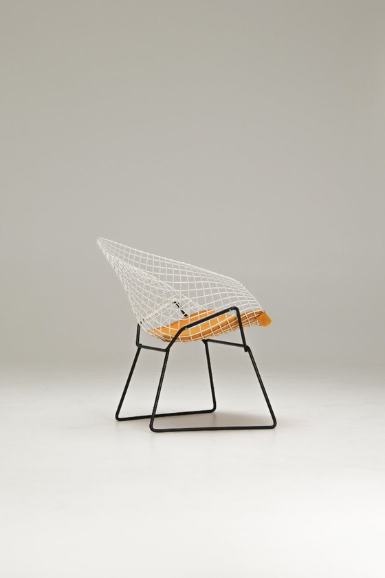 Image 1 of Chaise Diamond - Coussin d'assise jaune - Harry Bertoia
