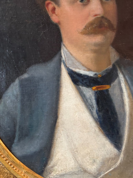 Oil on Canvas Portrait by Daniele Ranzoni, Late 19th Century – Paintings & Drawings (photo 7 of 11)