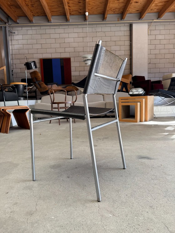 't Spectrum SE06 chair, Martin Visser – Eetkamerstoelen, Leer, Metaal (photo 6 of 11)