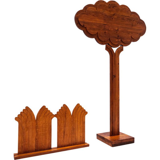 Scultura decorativa in legno a forma di albero di metà secolo di Giorgio Rastelli, Italia, anni '70