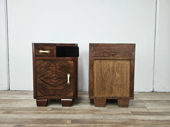 Image 1 of Art Decò bedside tables in briar root and Bakelite