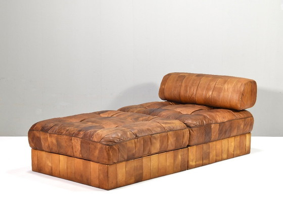 Image 1 of De Sede DS-88 Sectional Daybed / Sofa in Cognac Tan leather – Switzerland, circa 1970