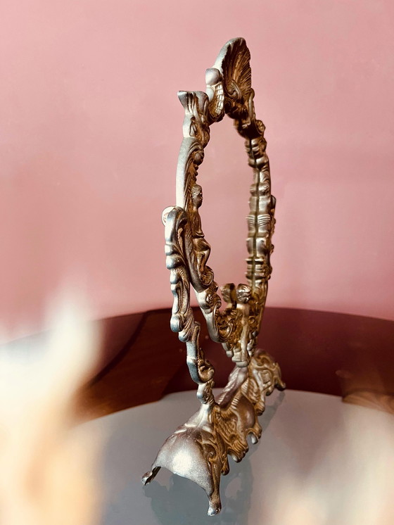 Image 1 of 🩶 Miroir/miroir de coiffeuse rococo en fonte italienne 🩶