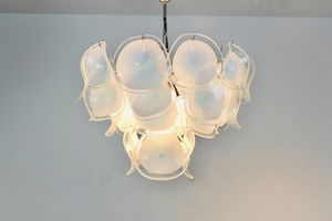 vistosi white handblown murano glass chandelier from Italy
