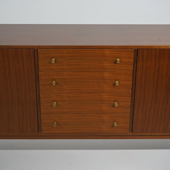 Wooden Sideboard With Brass Knobs, 1960s (photo 7 of 15)