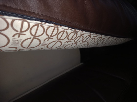 Image 1 of Set di divani vintage in pelle marrone scuro Roset France