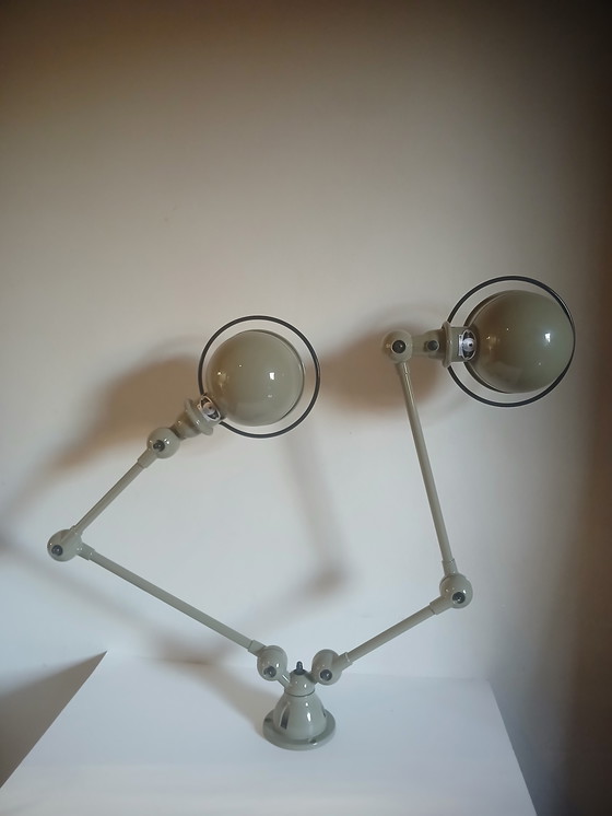 Image 1 of Jielde loft dubbele plafondlamp nieuwstaat kaki kleur