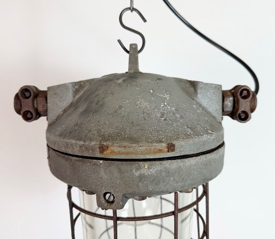 Image 1 of Grey Industrial Explosion Proof Lamp from Elektrosvit, 1960s