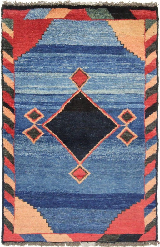 Original Persian carpet Gabbeh Ghashghai Oriental carpet 151 cm x 98 cm Old Natural