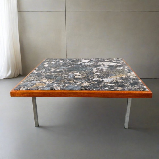 Image 1 of Mesa de centro de mármol terrazo de mediados de siglo, 1970