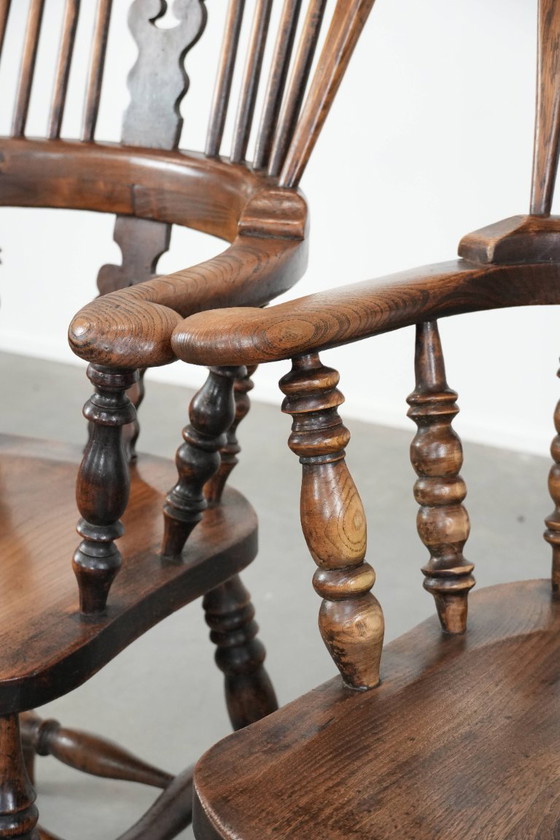 Image 1 of 2 sedie Windsor antiche inglesi con schienale alto del XVIII secolo