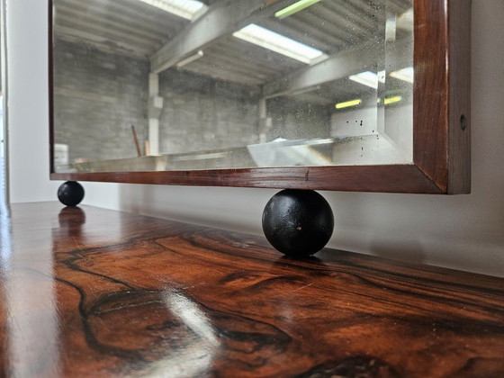 Image 1 of 1940s Art Decò sideboard in walnut burl with mirror