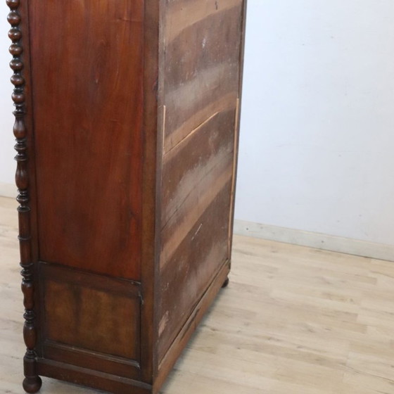 Image 1 of Small antique wardrobe in solid walnut, Italy Mid-19th Century