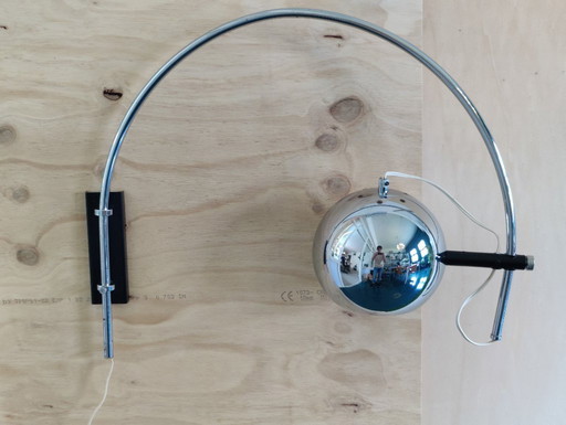 Mid-Century Herda space age wandlamp / Eyeball lamp in chroom