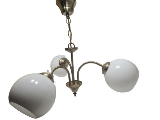 Lampadario in stile Art Déco, Polonia, anni '70 – kroonluchters, Glass, Metal