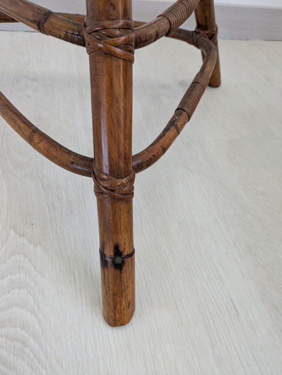 Image 1 of Salon en bambou - Fauteuils, table basse et porte-manteau - Vintage