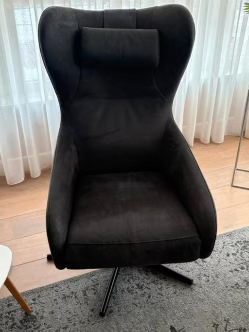 Juego de 2 sillones de relajación Prominent, tipo A-101 – fauteuils, Leather, Metal