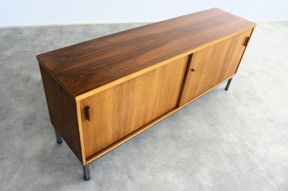 Vintage Sideboard | Sideboard | Filing Cabinet | 1960s – Wood, Chrome (photo 4 of 9)