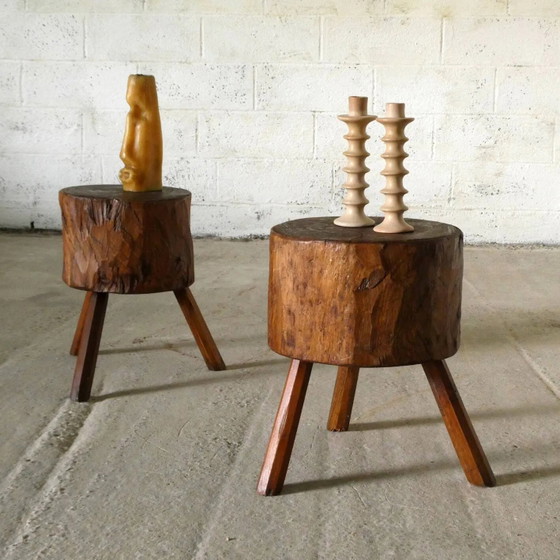 par de troncos, 1950 – Mesas auxiliares, Madera, Brutalist (photo 6 of 7)
