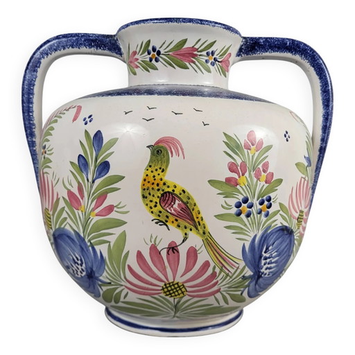 XXL ball vase in Quimper HB earthenware