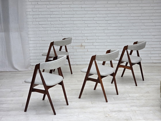 Image 1 of 1960s, Danish design by Th.Harlev, model 205, set of 4 reupholstered chairs.