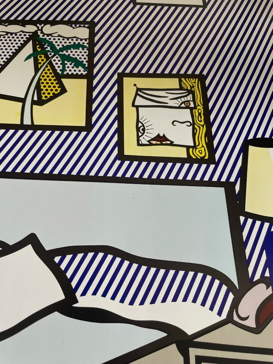 Image 1 of Roy Lichtenstein (1923-1997), Interieur met waterlelies, 1991, copyright Estate of Roy Lichtenstein/DACS 2000, Gedrukt in Groot-
