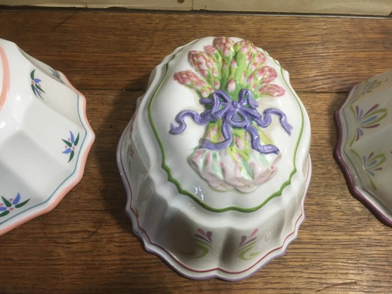 Decorative jelly mold "the blue cord" – Storage cabinet, Porcelain, Vintage (photo 3 of 13)