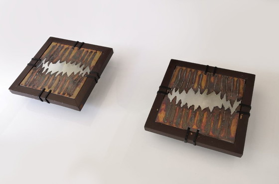 Image 1 of Paar Ravi Sing for Lightworks Brutalist wandlampen, jaren 80