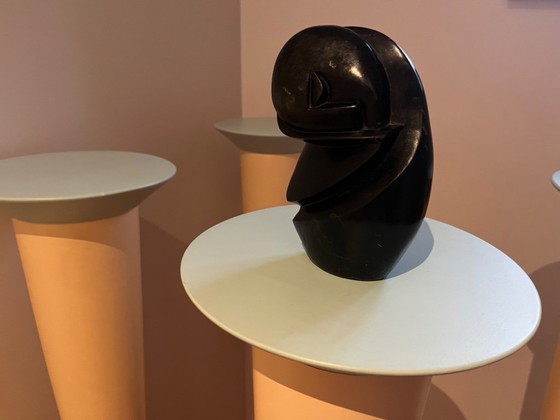 Set of 4 Postmodern Side Tables, Pedestal Gallery Plinths / Columns in Memphis Style – Unique Carpenter-Made (photo 2 of 6)