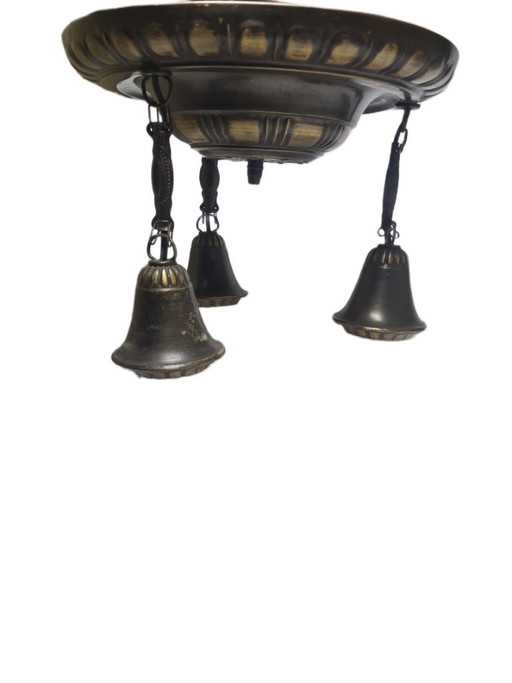 Art Nouveau Chandelier, Austro Hungarian Empire, 1900s – kroonluchters, Metal, Brass (photo 2 of 13)