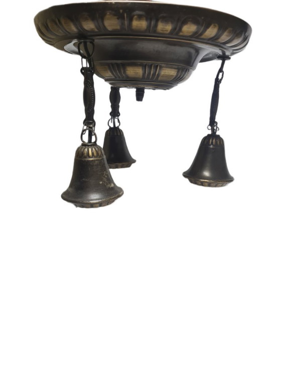 Art Nouveau Chandelier, Austro Hungarian Empire, 1900s – Metal, Brass (photo 2 of 13)